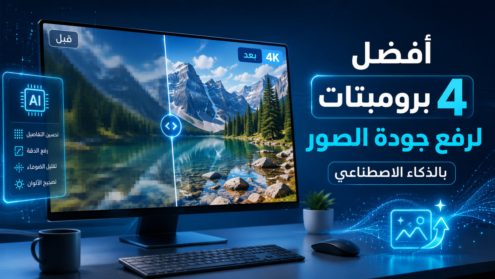 أفضل 4 برومبتات لرفع جودة الصور بالذكاء الاصطناعي إلى 4K
